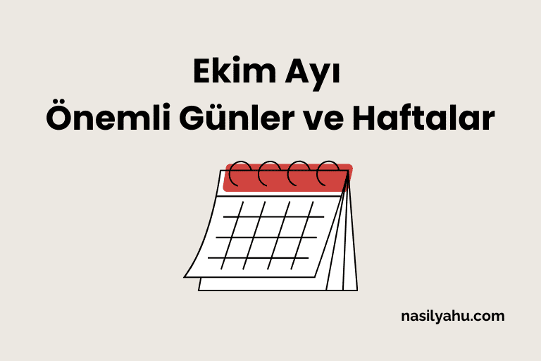 Ekim ayı önemli günler ve haftalar