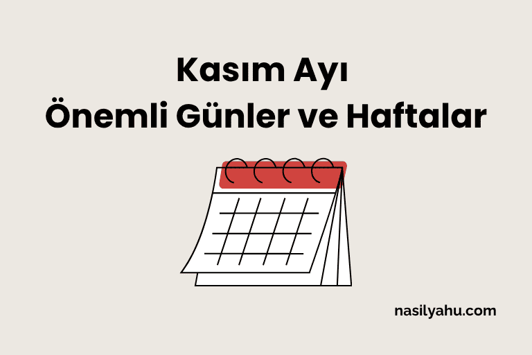 Kasım ayı önemli günler ve haftalar