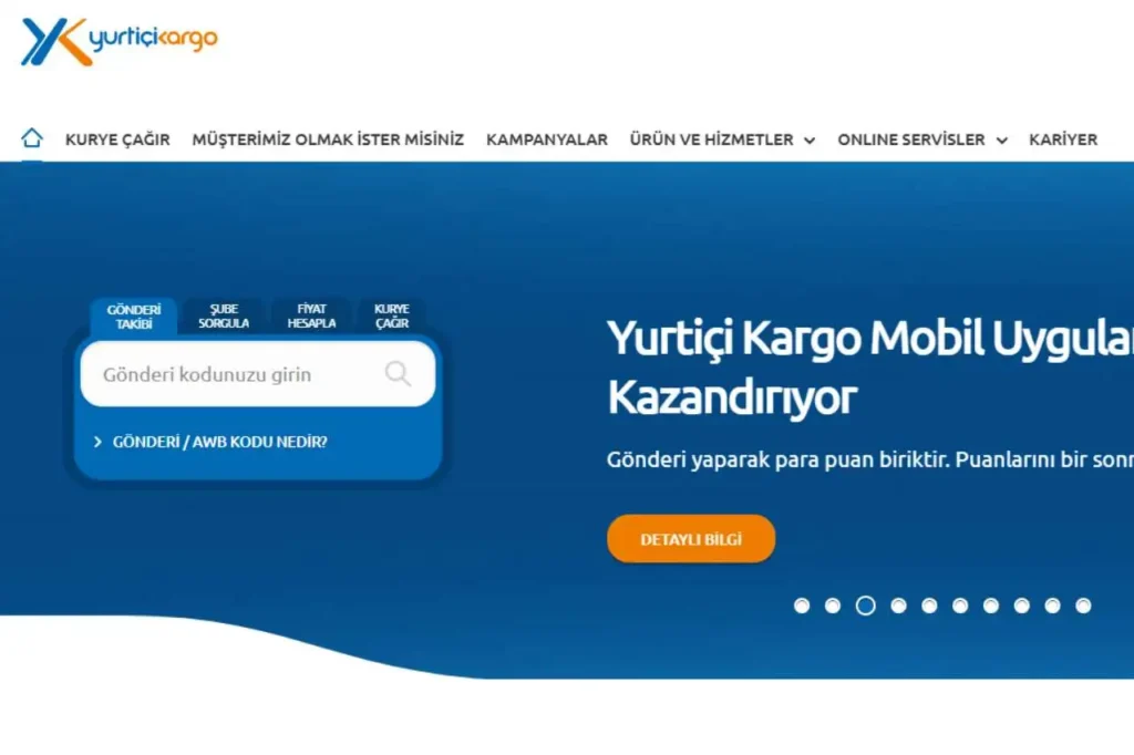 Yurtiçi Kargo gönderi takip ekranı